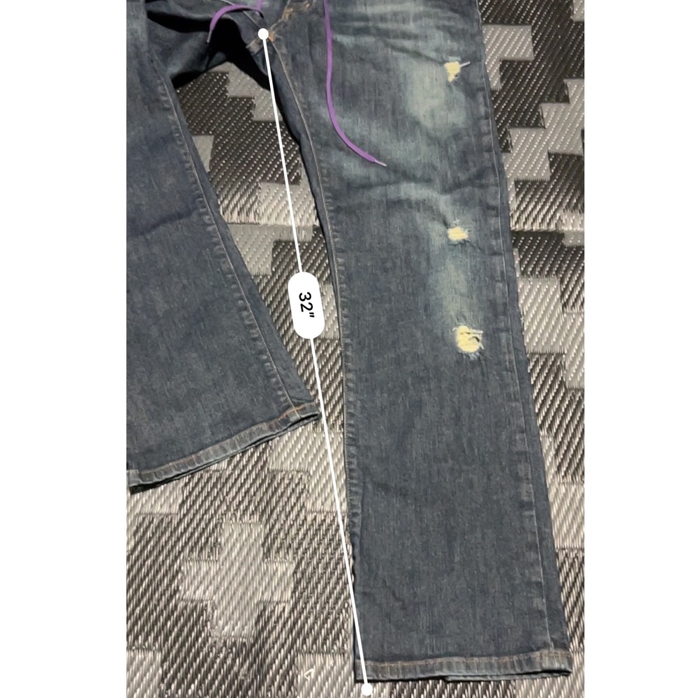Krew Klassic TK Terry Kennedy Distressed Skate Jeans Dark Wash 36x32 - Picture 7 of 7